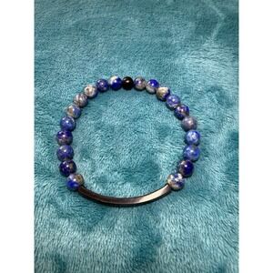 Inspire Me Bracelets Forged In Fire Lapis Lazuli Blue Beaded Stretch Bracelet